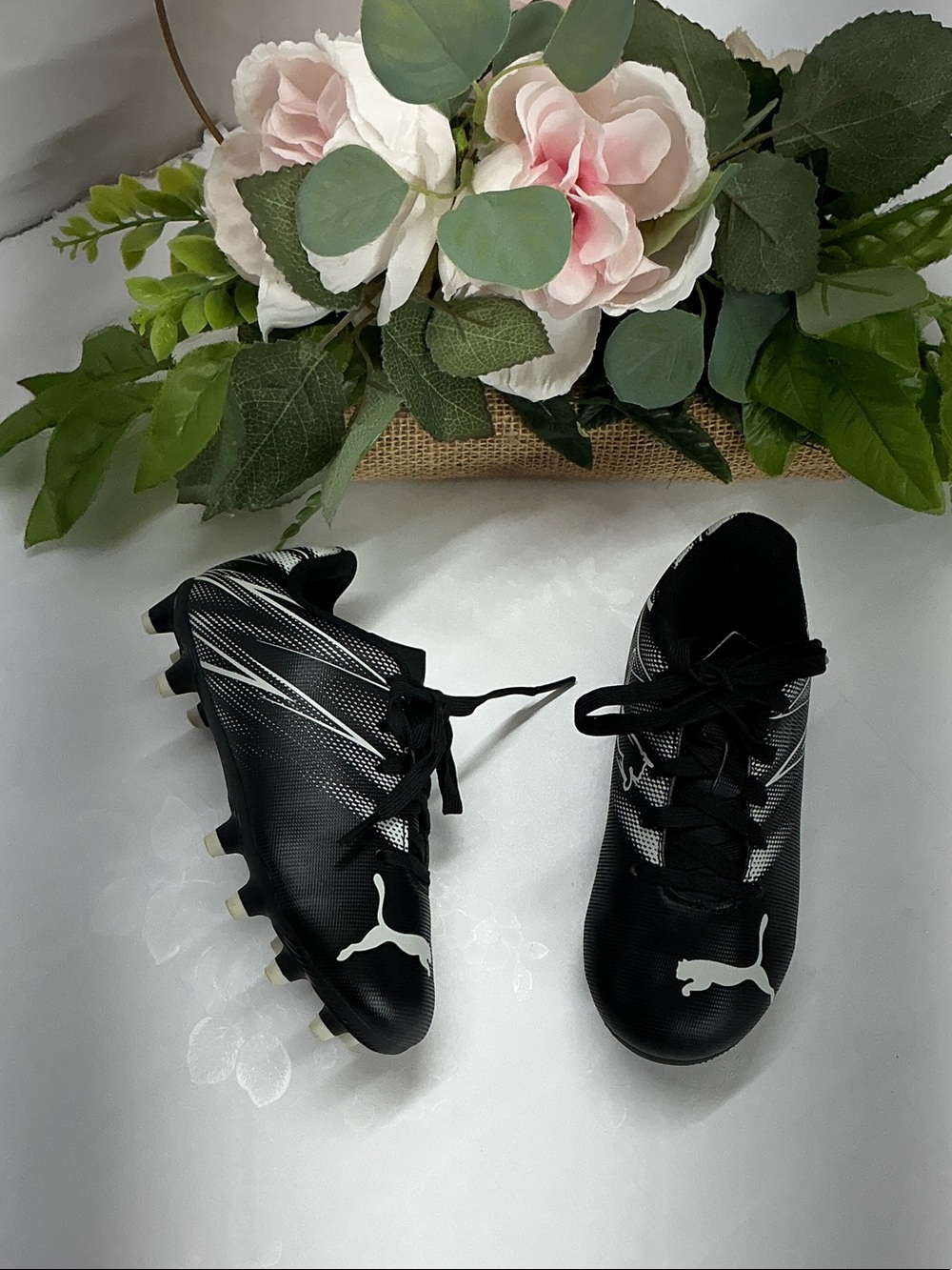 Puma Black & White Athletic Cleats - Picture 2 of 4